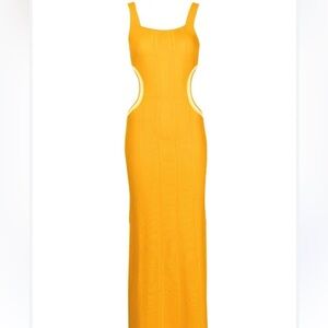 Solid & Striped Lola Maxi Dress M Sleeveless Square Neck Cut Out Side Slits new